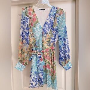 Zara Floral Long Sleeve Dress